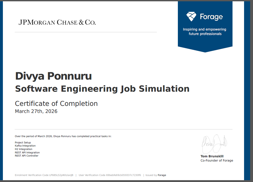 JPMorgan Chase Certificate